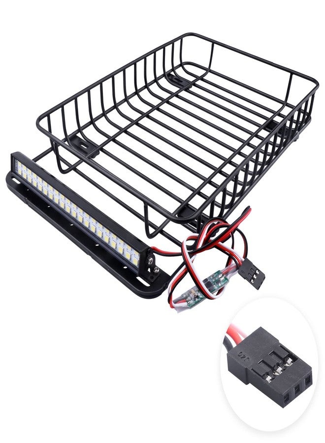 CrazyHobby RC 1/10 Metal Roof Rack Luggage with LED Light Bar for 1:10 RC Crawler Car TRX-4 Axial SCX10 90046 SCX10 III AXI03007 Redcat Gen 8 RGT - Image 2